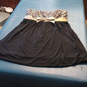 Vintage Jessica McClintock for Gunne Sax Short Balloon Hem Strapless Dress